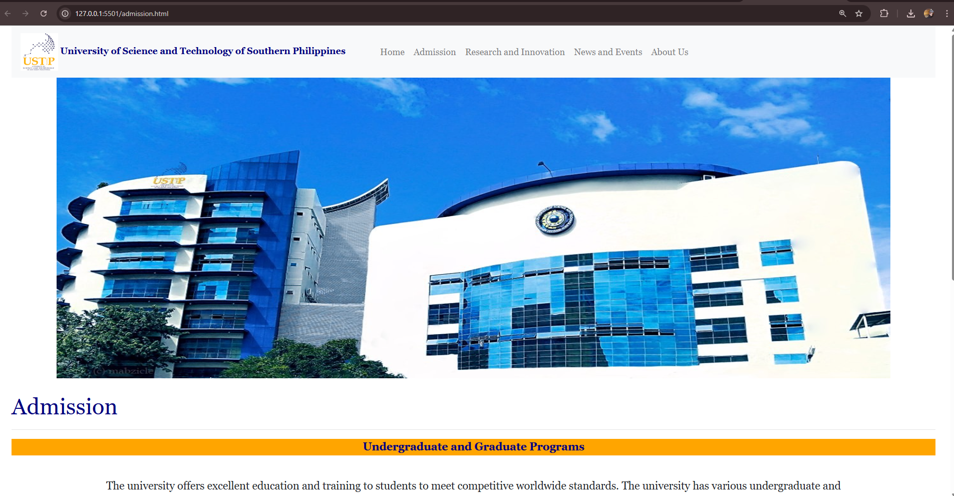 USTP Webpage Imitation